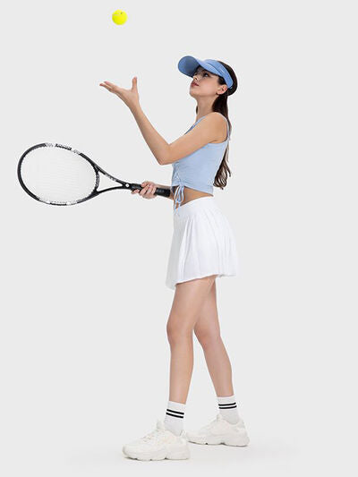 Pleated Mid-Rise Skirt