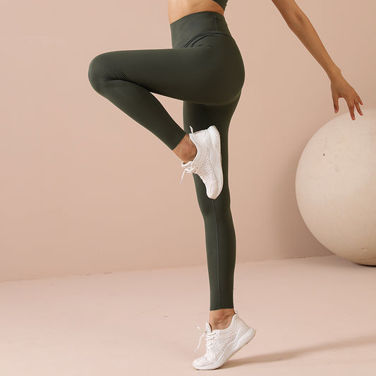 ELA AHE Seamless TrimTrend Leggings in Forest Green